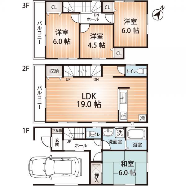 Floor plan. 32,800,000 yen, 4LDK, Land area 71.28 sq m , Floor plans of even your family peace of mind in the building area 113.26 sq m 4LDK