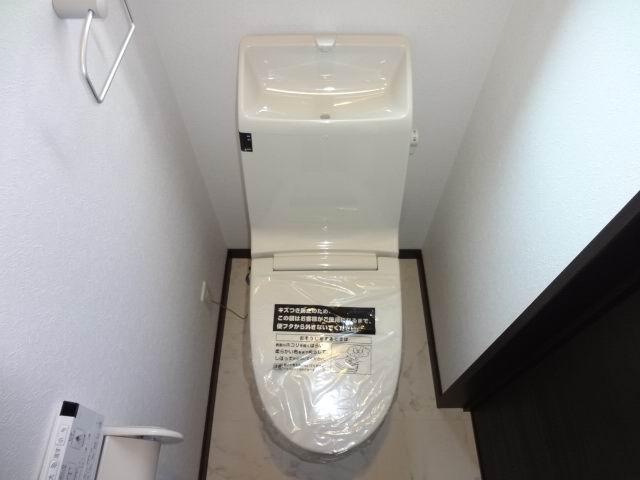Toilet. Second floor toilet. Shower toilet.