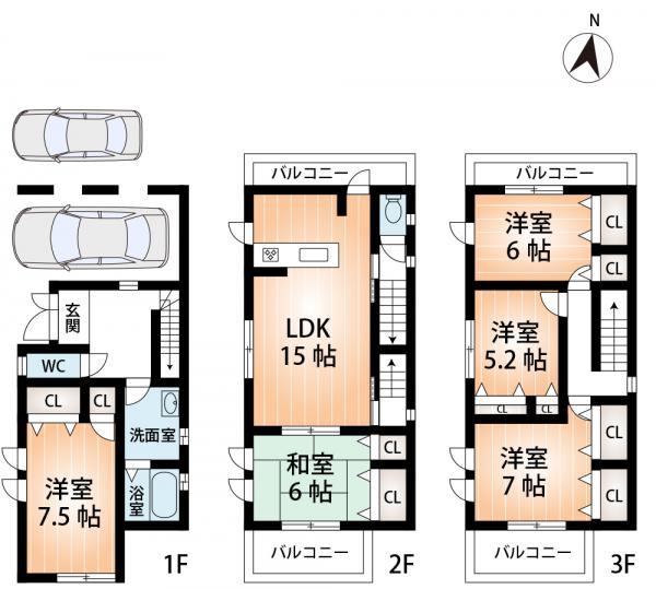 Floor plan. 31,800,000 yen, 5LDK, Land area 94.17 sq m , Building area 132.48 sq m
