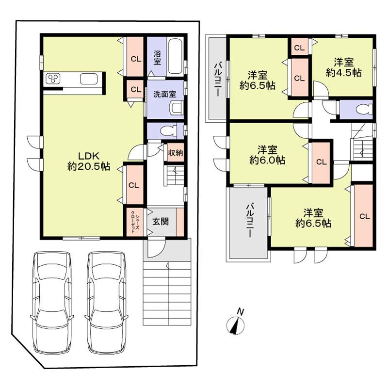 Floor plan. 31,800,000 yen, 4LDK, Land area 115.68 sq m , Building area 105.7 sq m