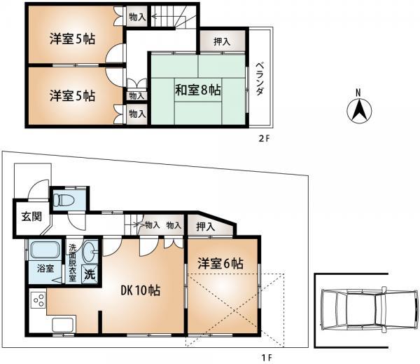 Floor plan. 13.8 million yen, 4DK, Land area 77.73 sq m , Building area 84.92 sq m
