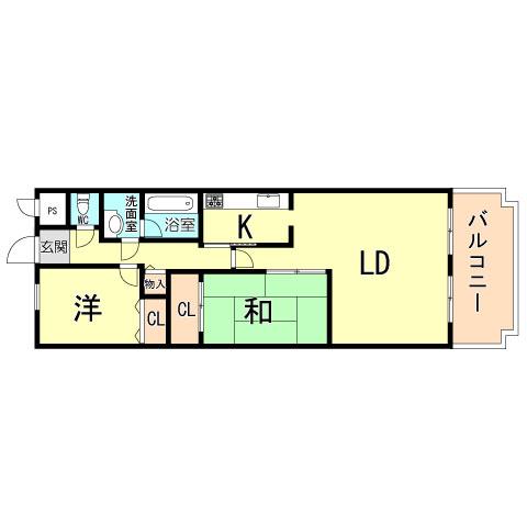 Floor plan. 2LDK, Price 7.8 million yen, Occupied area 65.37 sq m , Balcony area 10.11 sq m