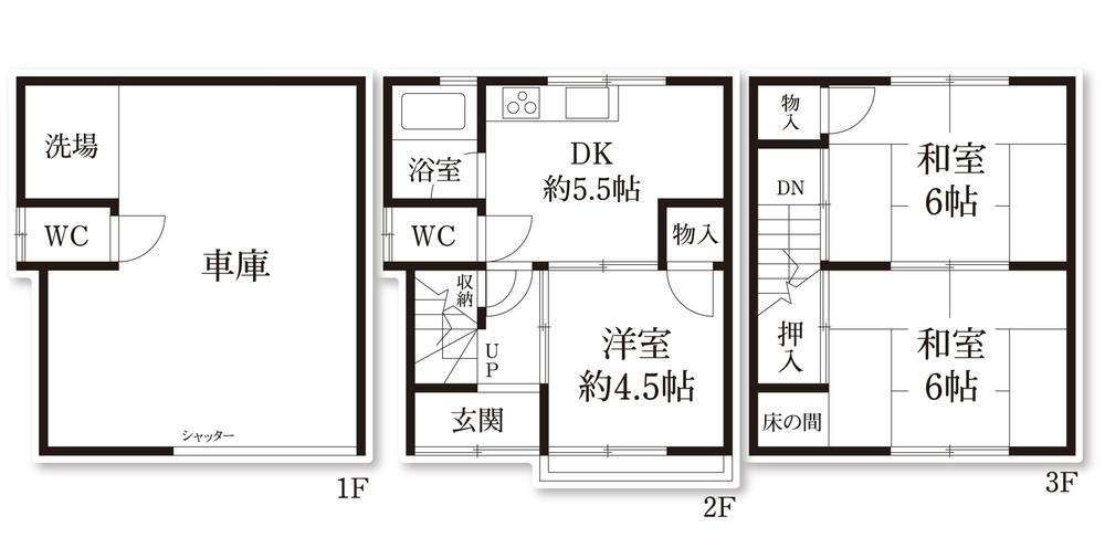 Floor plan. 8.8 million yen, 3DK, Land area 42.11 sq m , Building area 75.06 sq m