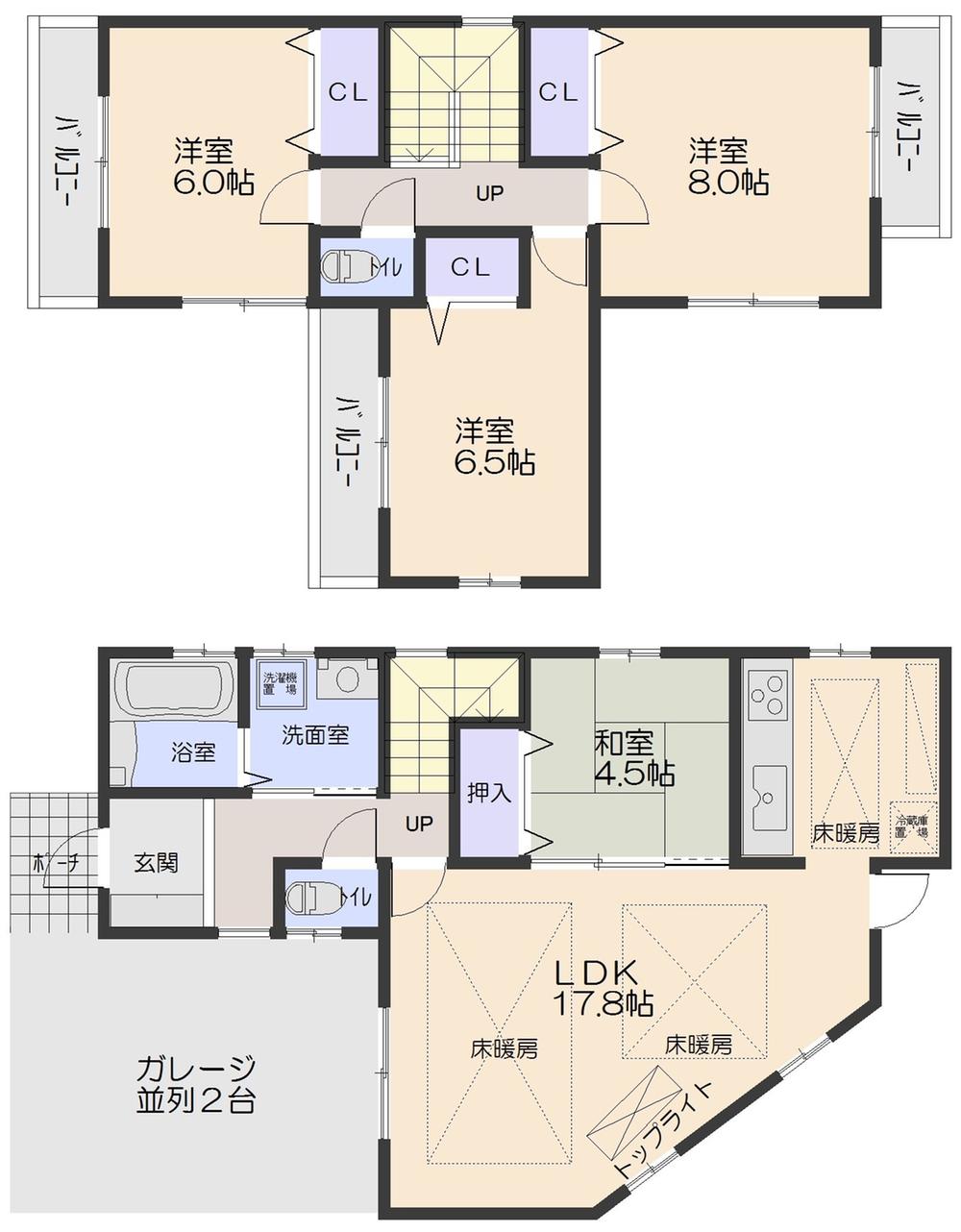 Floor plan. 29,800,000 yen, 4LDK, Land area 112.07 sq m , Building area 102.51 sq m