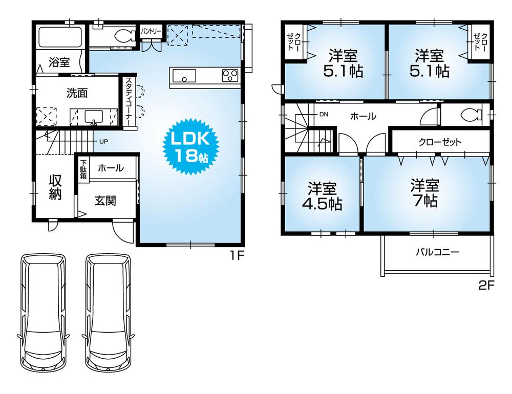 Floor plan. 30,800,000 yen, 4LDK, Land area 87.76 sq m , Building area 100.98 sq m Mato (4LDK)