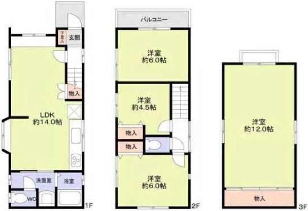 Floor plan. 12.8 million yen, 4LDK, Land area 64.26 sq m , Building area 87.41 sq m