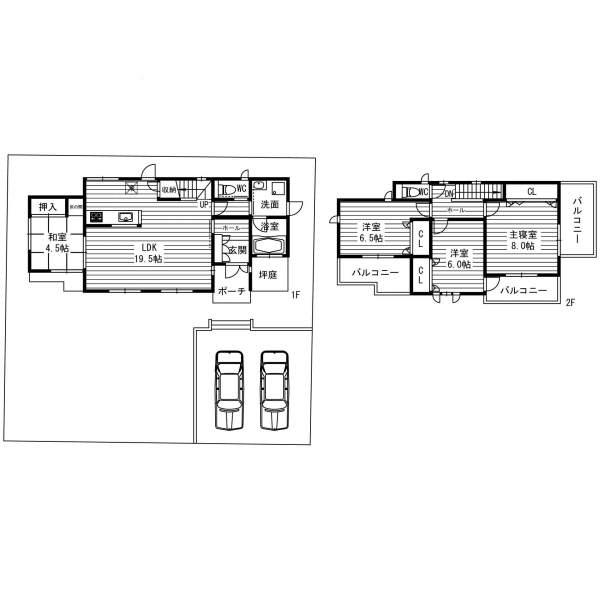 Floor plan. 34,800,000 yen, 4LDK, Land area 211 sq m , Building area 103.68 sq m