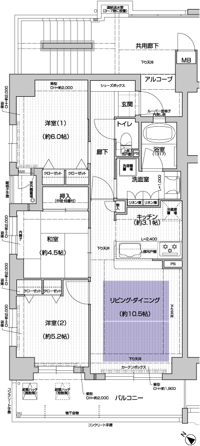 Floor: 3LDK, occupied area: 65.67 sq m, Price: 24.9 million yen