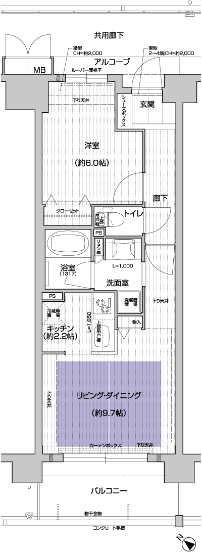 Floor: 1LDK, the area occupied: 42.8 sq m, Price: 17.6 million yen