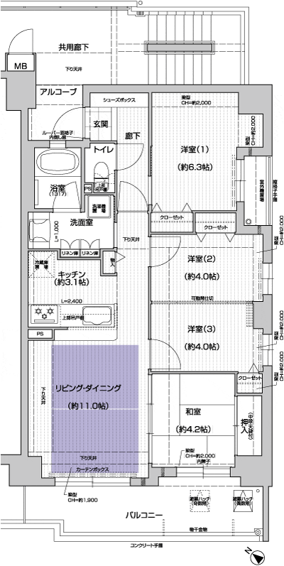 Floor: 4LDK, occupied area: 70.12 sq m, Price: 29.9 million yen