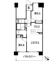 Floor: 2LDK, occupied area: 55.67 sq m, Price: 21.9 million yen