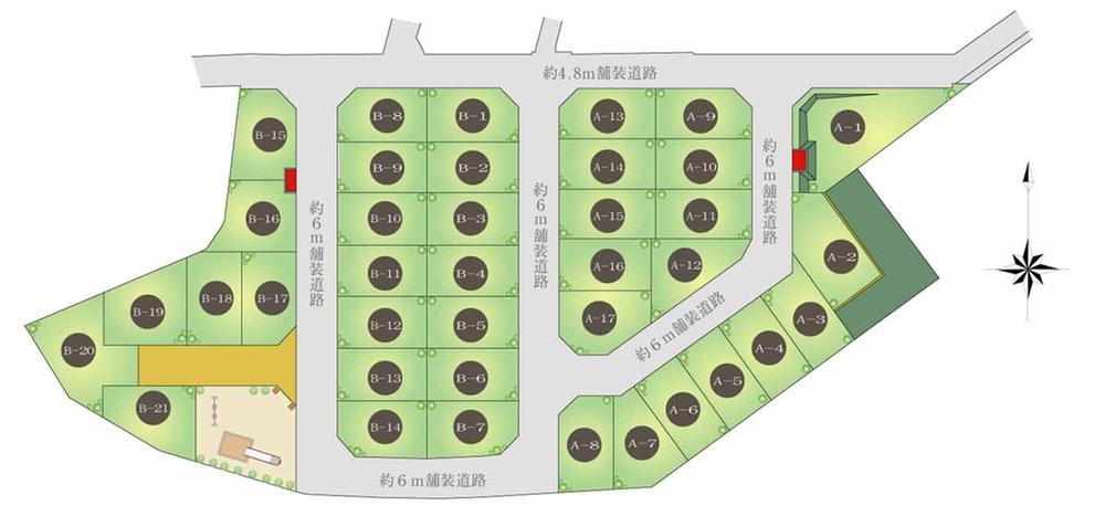 The entire compartment Figure. All 38 compartments large-scale development of the park. Corner lot There are also a lot. 