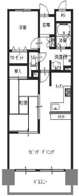 Floor plan. 2LDK, Price 7.3 million yen, Occupied area 54.26 sq m , Balcony area 10 sq m