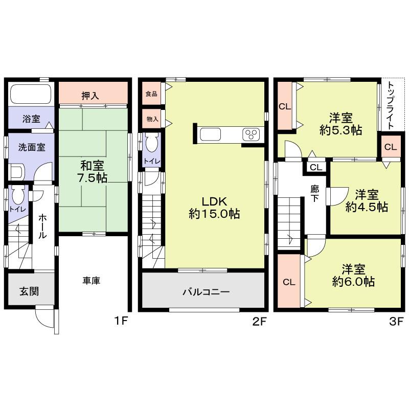 Floor plan. 26,800,000 yen, 4LDK, Land area 68 sq m , Building area 104.08 sq m