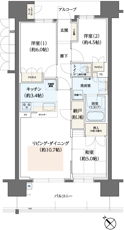 Floor: 3LDK + N, the area occupied: 66.9 sq m, Price: 26,800,000 yen ~ 29,700,000 yen
