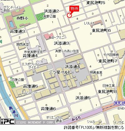Local guide map. Subway "Karumo Station" an 8-minute walk