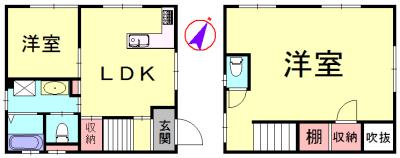 Floor plan. 15.8 million yen, 2LDK, Land area 63.11 sq m , Building area 65.84 sq m