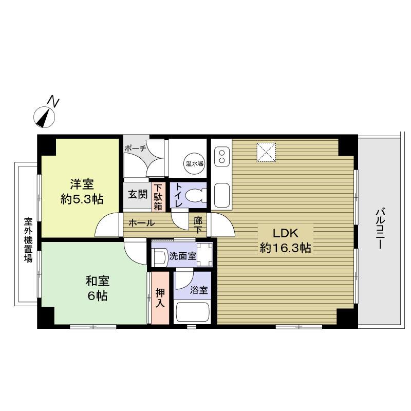 Floor plan. 2LDK, Price 7.9 million yen, Occupied area 58.29 sq m , Balcony area 8.85 sq m