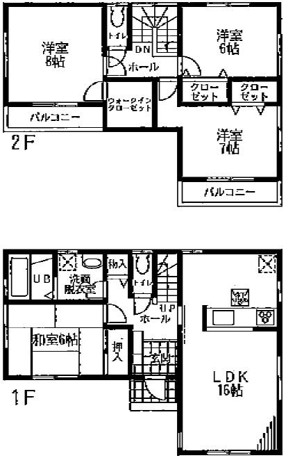 Floor plan. (4 Building), Price 21,800,000 yen, 4LDK, Land area 101.88 sq m , Building area 104.33 sq m