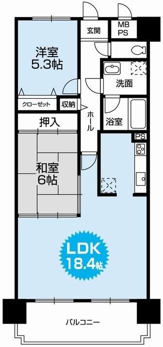 Floor plan. 2LDK, Price 7.8 million yen, Occupied area 66.69 sq m , Balcony area 10.11 sq m Mato (2LDK). 2013 June renovation completed. Daylighting ・ ventilation ・ Landscape good.