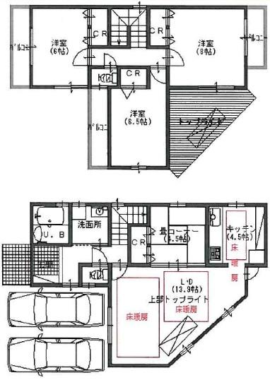 Floor plan. 29,800,000 yen, 4LDK, Land area 112.07 sq m , Building area 102.51 sq m