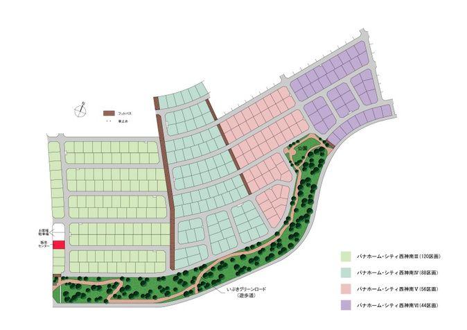 The entire compartment Figure. It is a large-scale new town of all 308 sections of the Kobe City Construction. 