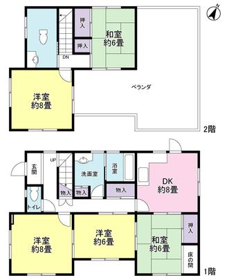 Floor plan. 5DK is the type of room!