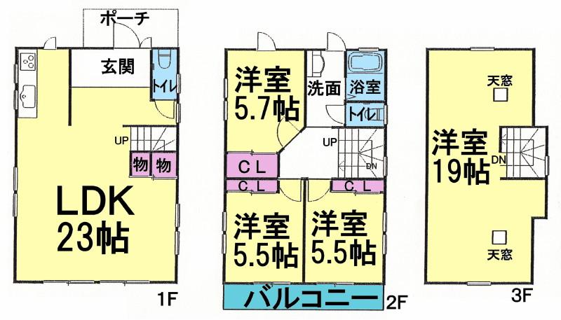 Floor plan. 17.8 million yen, 4LDK, Land area 103.44 sq m , Building area 126.2 sq m