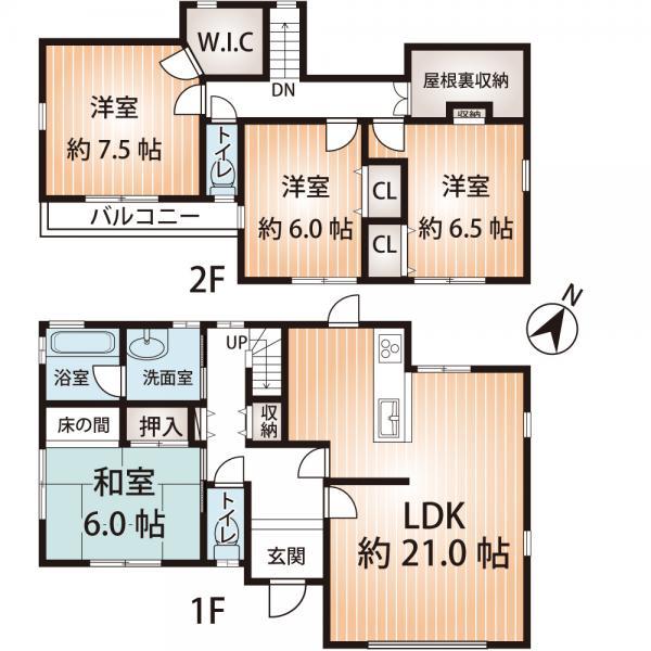 Floor plan. 32,800,000 yen, 4LDK, Land area 187.61 sq m , Building area 113.02 sq m
