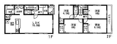 Floor plan. 23.8 million yen, 4LDK, Land area 126.32 sq m , Building area 94.77 sq m