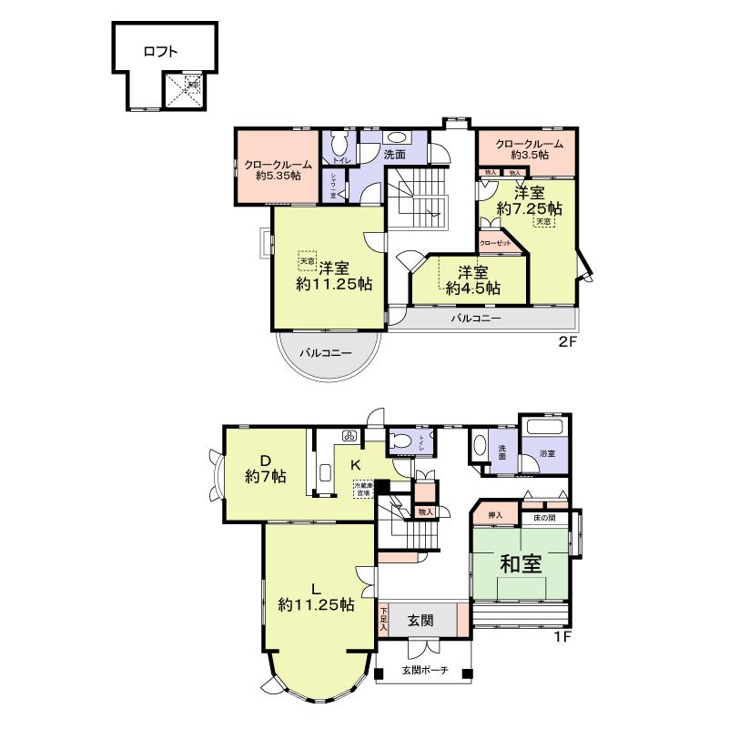 Floor plan. 54,900,000 yen, 4LDK + 2S (storeroom), Land area 220.75 sq m , Building area 176.51 sq m