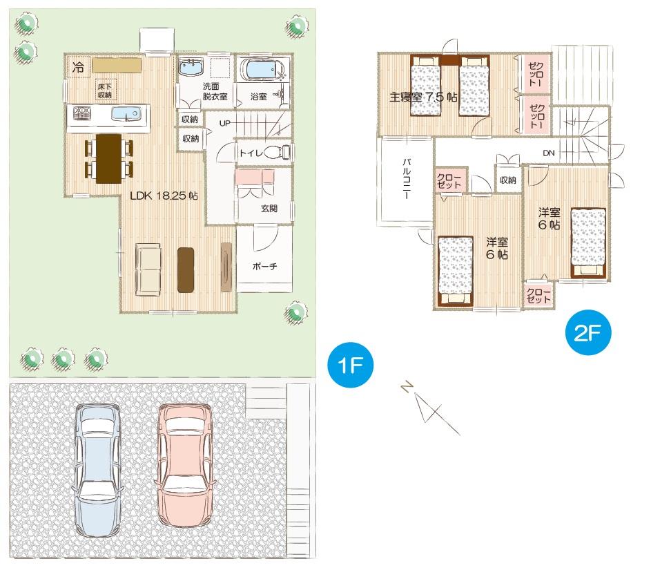 Other building plan example.  ※ Standard plan (building area 31 square meters ~ ) And the Value Plan (building area 28 square meters ~ You can choose from two plans of).  ※  [Value Plan ・ No. 4 place]  ■ Site area: 167.81 sq m (50.76 square meters) ■ Building area: 92.74 sq m (28.05 square meters)