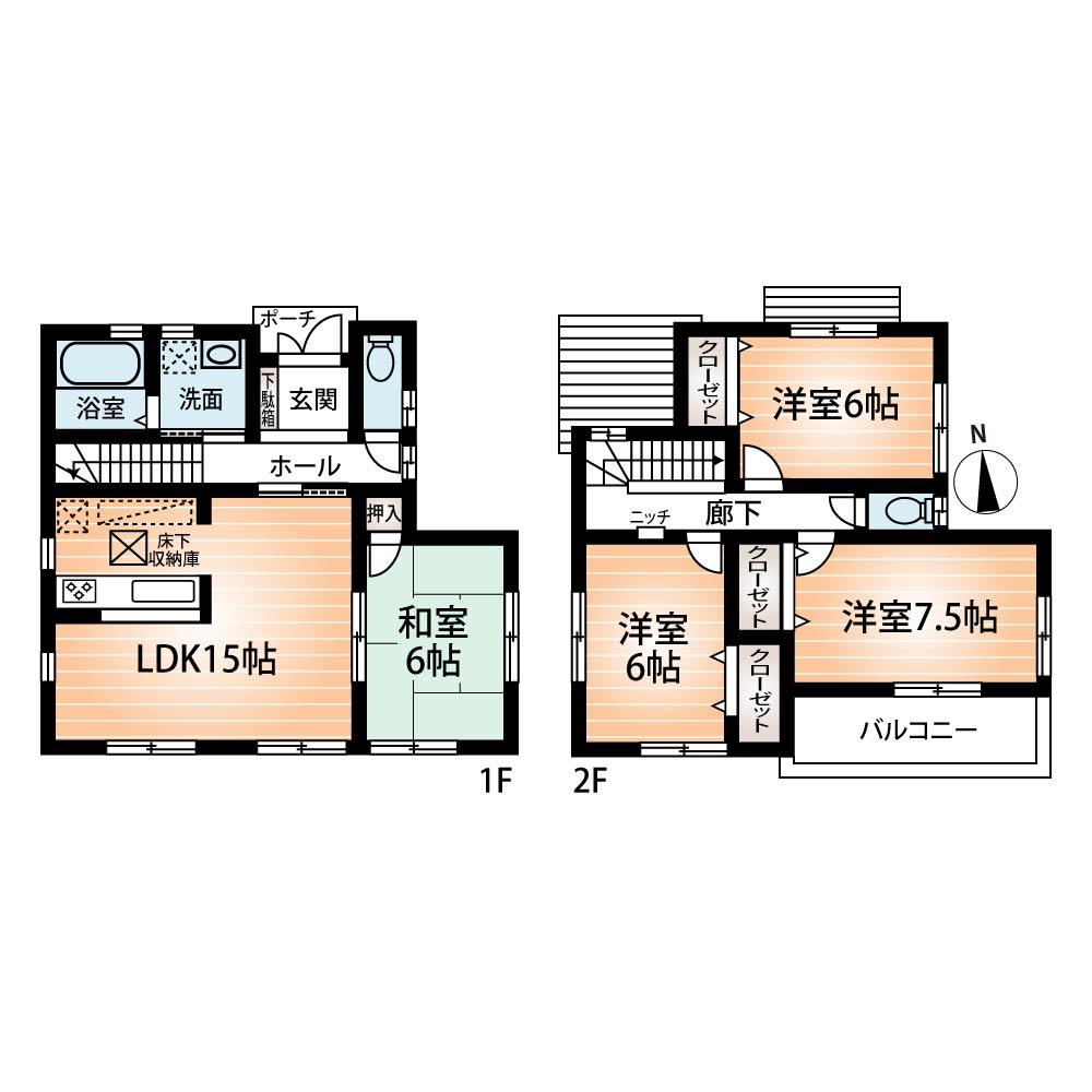 Floor plan. (No. 3 locations), Price 22,800,000 yen, 4LDK, Land area 150.15 sq m , Building area 95.58 sq m