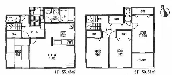 Floor plan. 22,800,000 yen, 4LDK, Land area 143.25 sq m , Building area 105.99 sq m