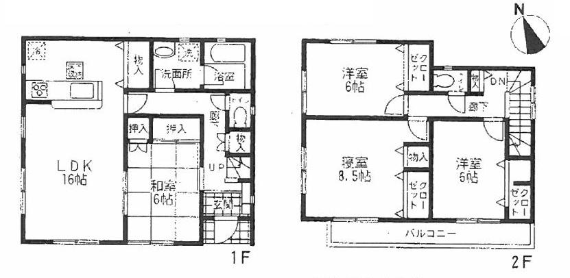 Floor plan. (3 Building), Price 23,300,000 yen, 4LDK, Land area 132.12 sq m , Building area 103.68 sq m