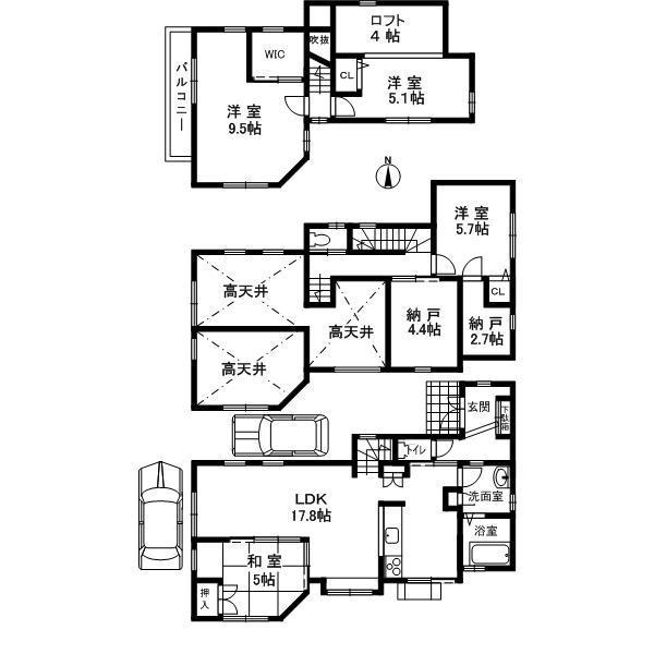 Floor plan. 22,900,000 yen, 4LDK + 2S (storeroom), Land area 123.07 sq m , Building area 101.38 sq m