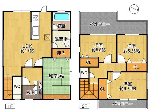 Floor plan. 21,800,000 yen, 4LDK, Land area 200 sq m , Building area 105.25 sq m