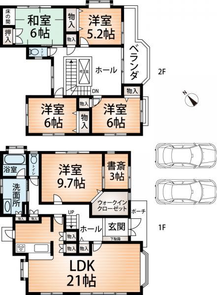 Floor plan. 35,800,000 yen, 5LDK+S, Land area 226.16 sq m , Building area 152.02 sq m