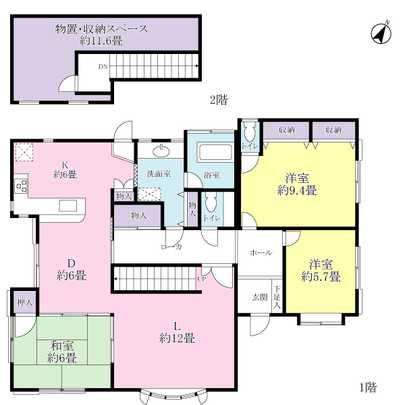 Floor plan. 3L ・ D ・ K is the type of room! On the second floor, Storeroom ・ There is a storage space or