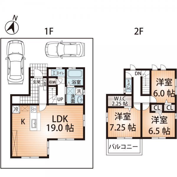 Floor plan. 41,800,000 yen, 3LDK, Land area 126.32 sq m , Can be stored bicycles and indoors with a building area of ​​102.88 sq m rare earth floor space