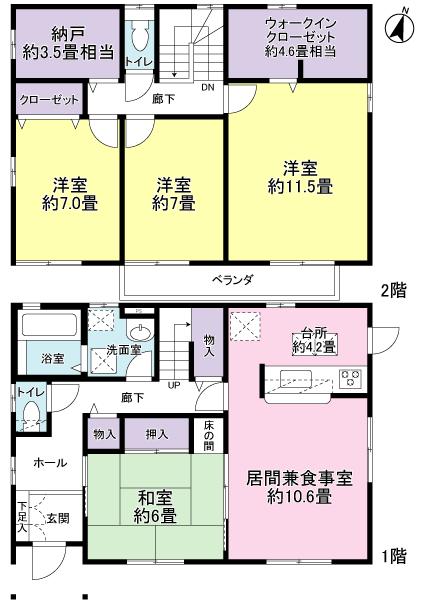 Floor plan. 31,100,000 yen, 4LDK + S (storeroom), Land area 136.5 sq m , Building area 116.96 sq m indoor (November 2013) Shooting