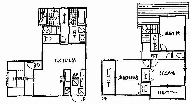 Floor plan. (1 Building), Price 30,800,000 yen, 4LDK, Land area 136.39 sq m , Building area 93.96 sq m