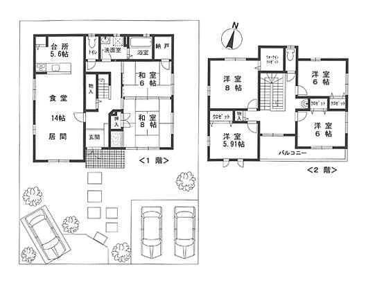 Floor plan. 44,800,000 yen, 6LDK, Land area 227.7 sq m , Building area 153.83 sq m