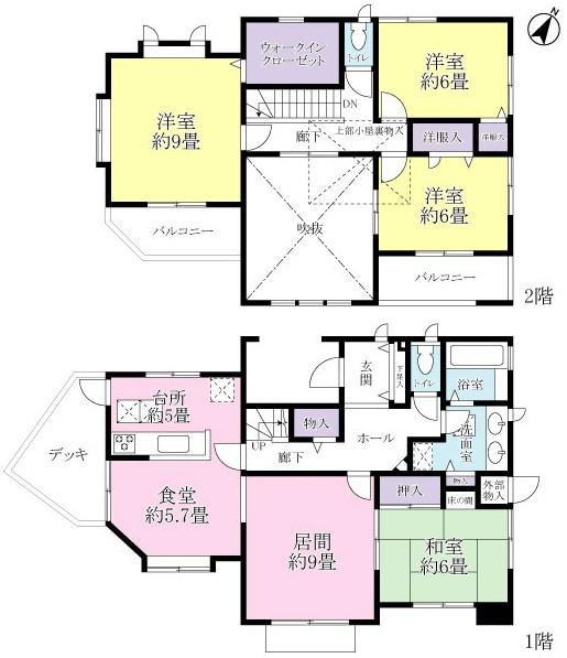 Floor plan. 24,800,000 yen, 4LDK, Land area 213.4 sq m , Building area 118.78 sq m