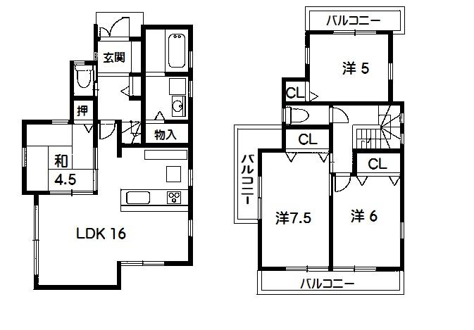 Floor plan. 27.5 million yen, 4LDK, Land area 92.39 sq m , Building area 91.12 sq m