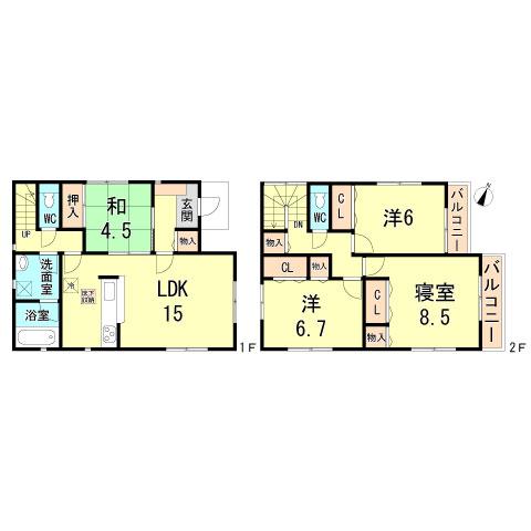 Floor plan. 23.8 million yen, 4LDK, Land area 126.24 sq m , Building area 99.63 sq m