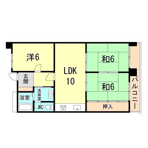 Floor plan. 3LDK, Price 5.8 million yen, Occupied area 59.67 sq m