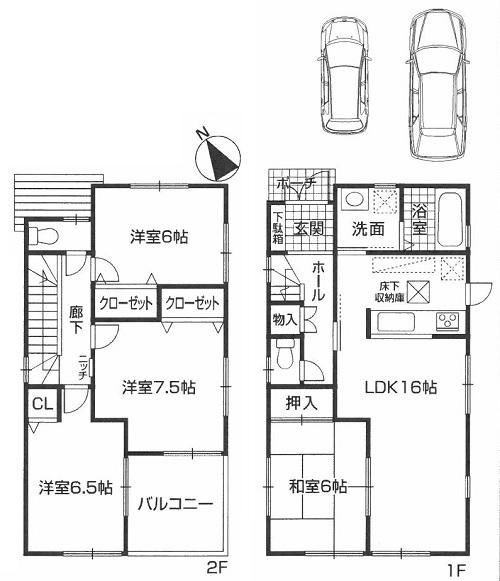 Floor plan. (No. 1 point), Price 27.3 million yen, 4LDK, Land area 120.66 sq m , Building area 96.96 sq m