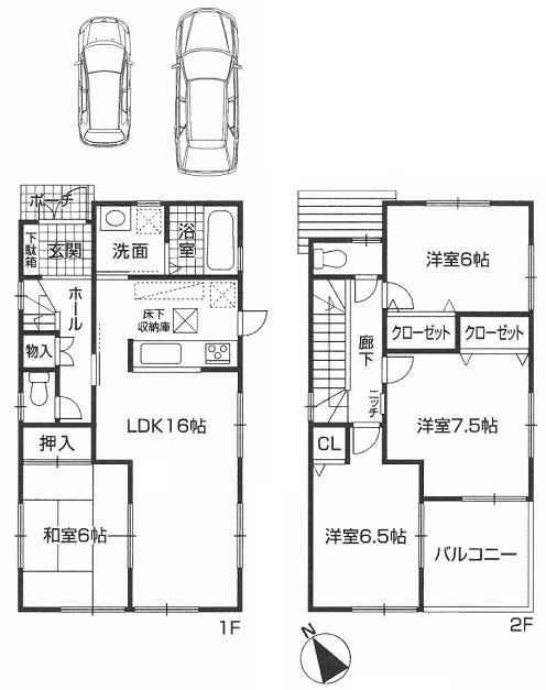 Floor plan. (No. 2 locations), Price 27.3 million yen, 4LDK, Land area 120.64 sq m , Building area 96.96 sq m