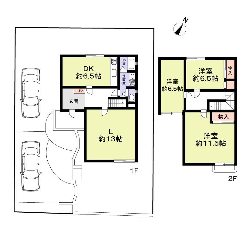 Floor plan. 25,800,000 yen, 3LDK, Land area 216.31 sq m , Building area 107.68 sq m